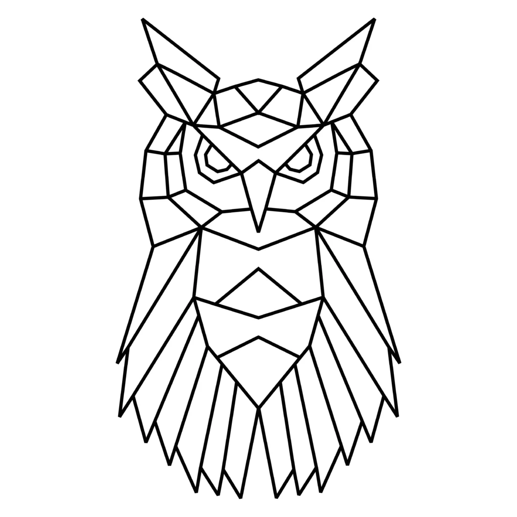 owl with a geometric shape