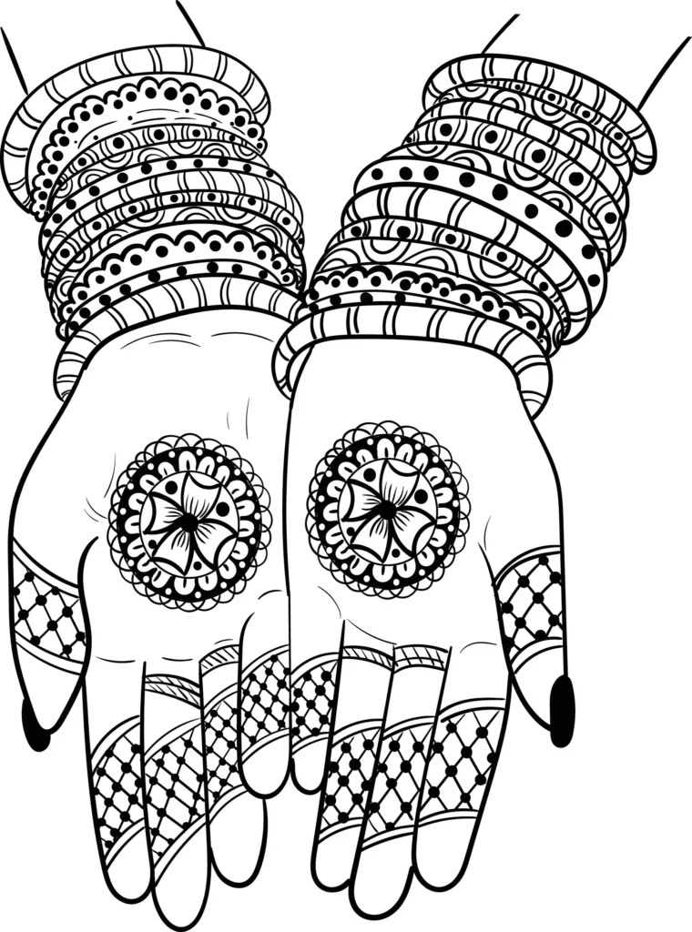 mehndi design line art