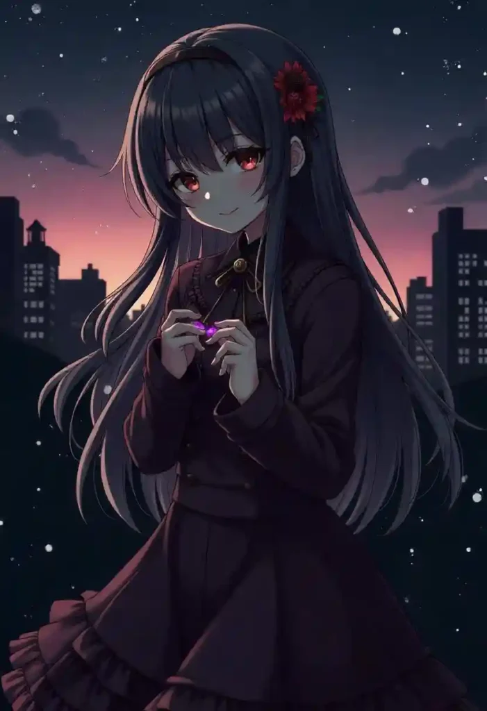 pfp beautiful dark anime girl aesthetic