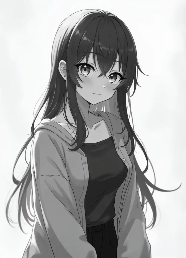 black and white anime pfps girl