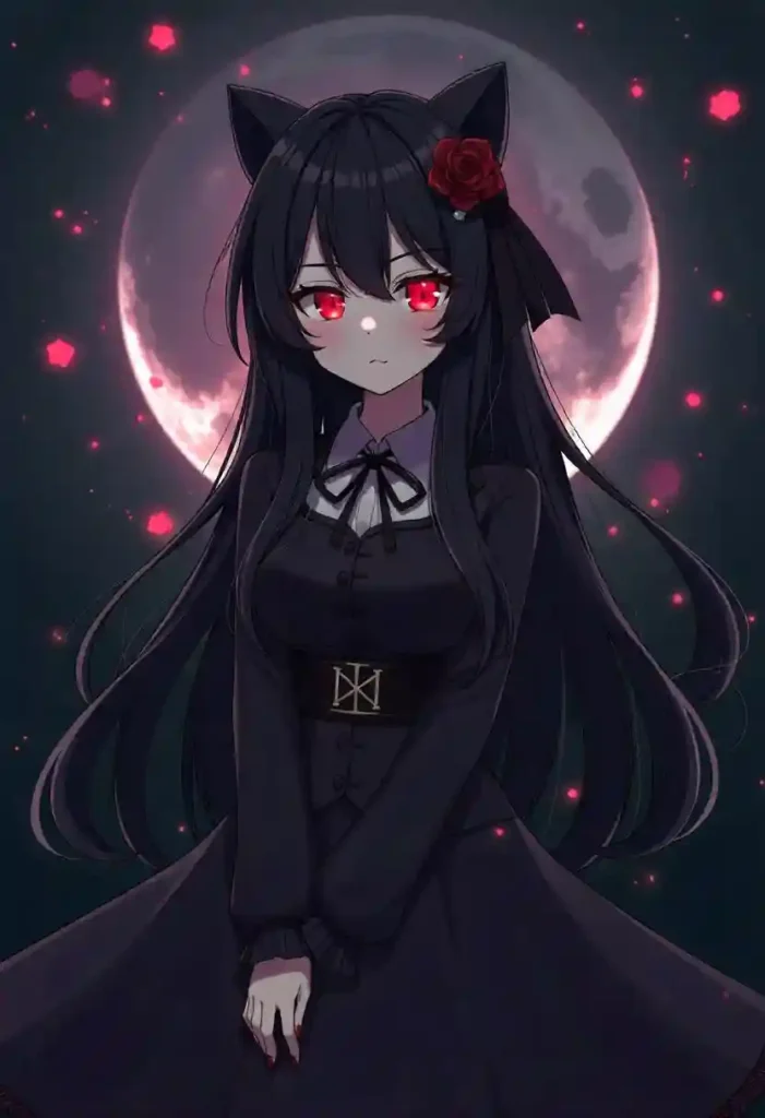 dark aesthetic emo anime girl pfp