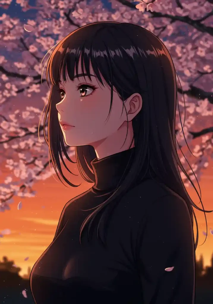 pfp beautiful dark anime girl aesthetic