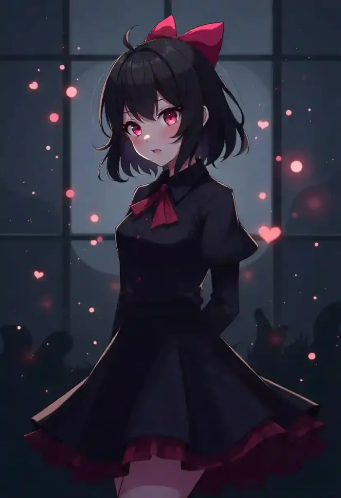 dark aesthetic emo anime girl pfp