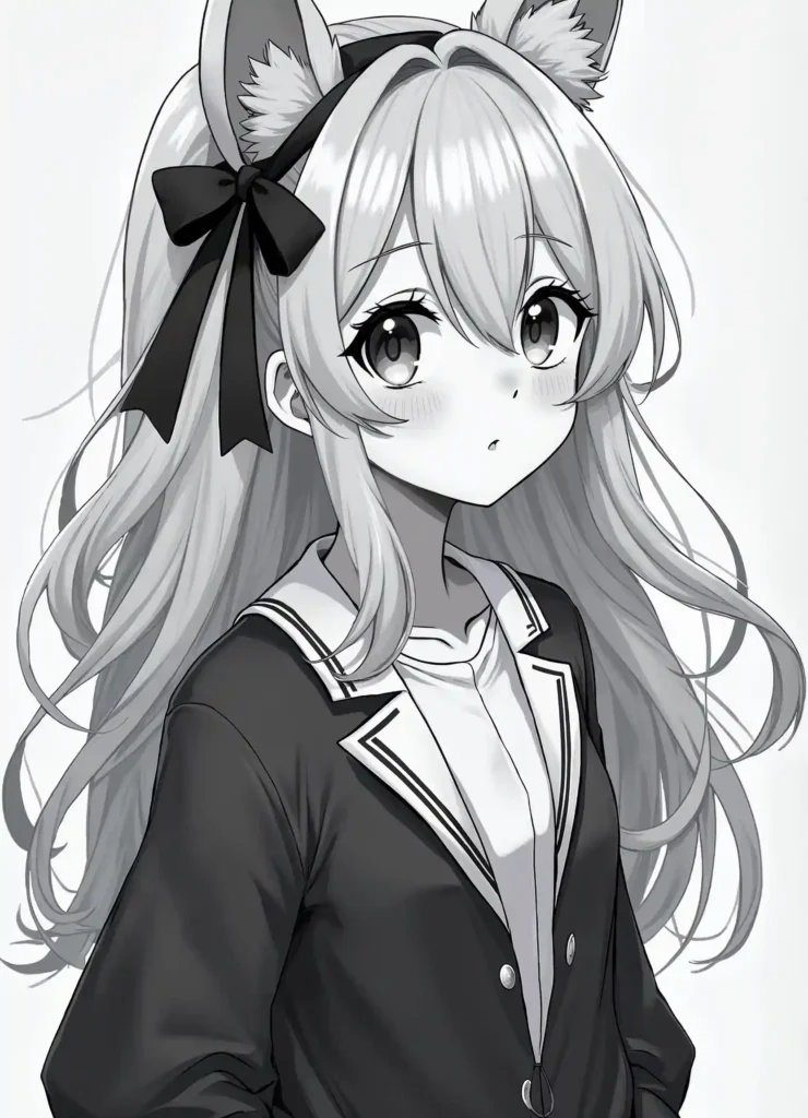 black and white anime pfps girl