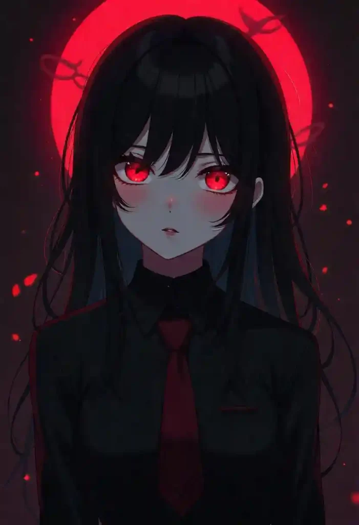 dark aesthetic emo anime girl pfp