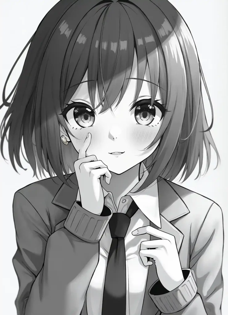 black and white anime pfps girl