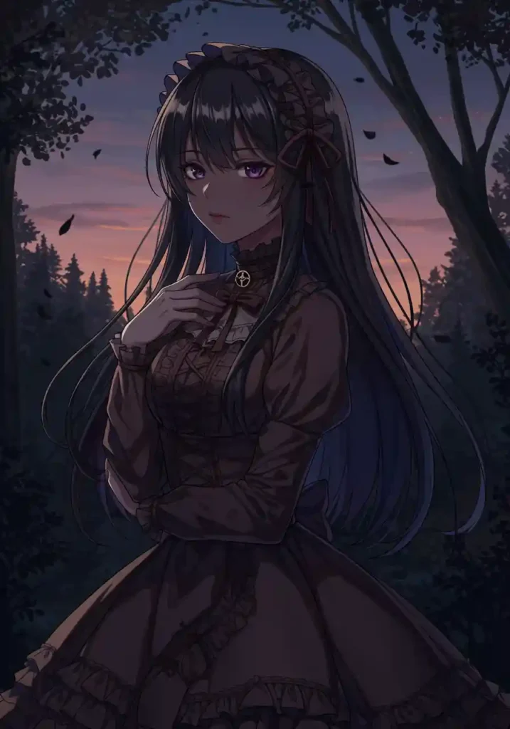 pfp beautiful dark anime girl aesthetic