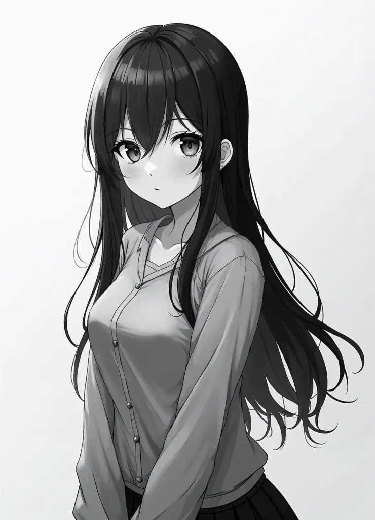 black and white anime pfps girl