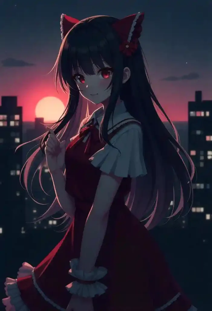 pfp beautiful dark anime girl aesthetic