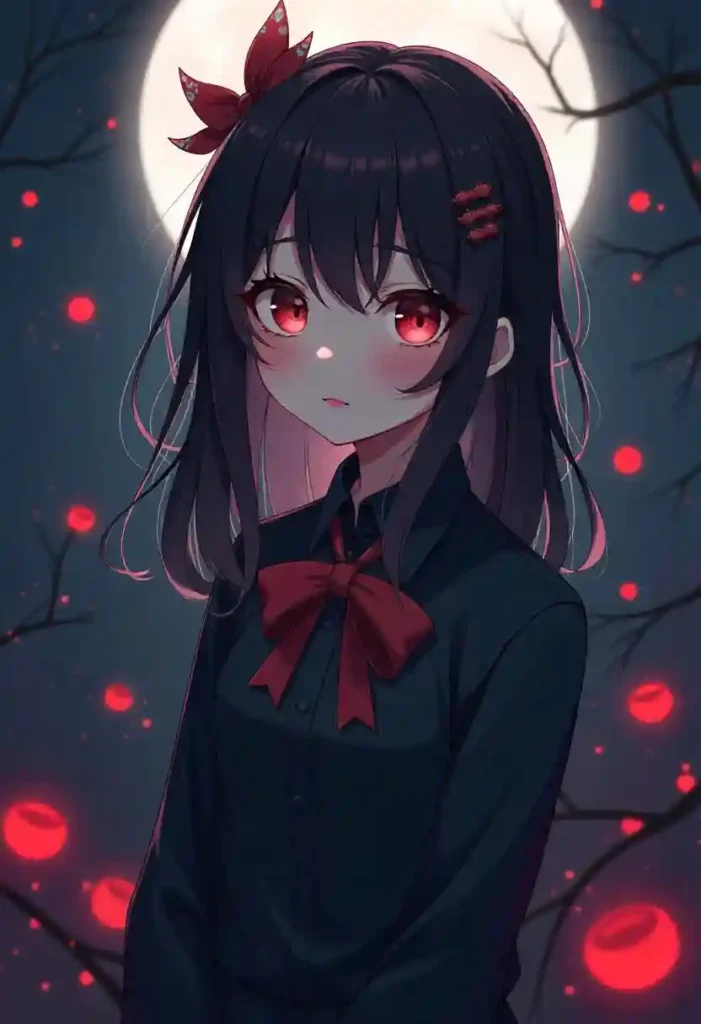 pfp beautiful dark anime girl aesthetic