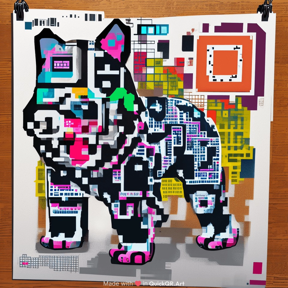 quick qr art representing a pig