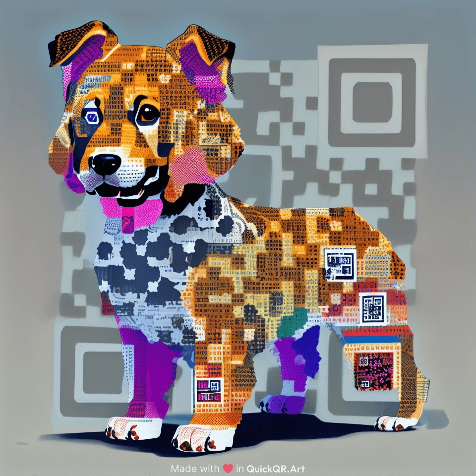 quick qr art representing a dog