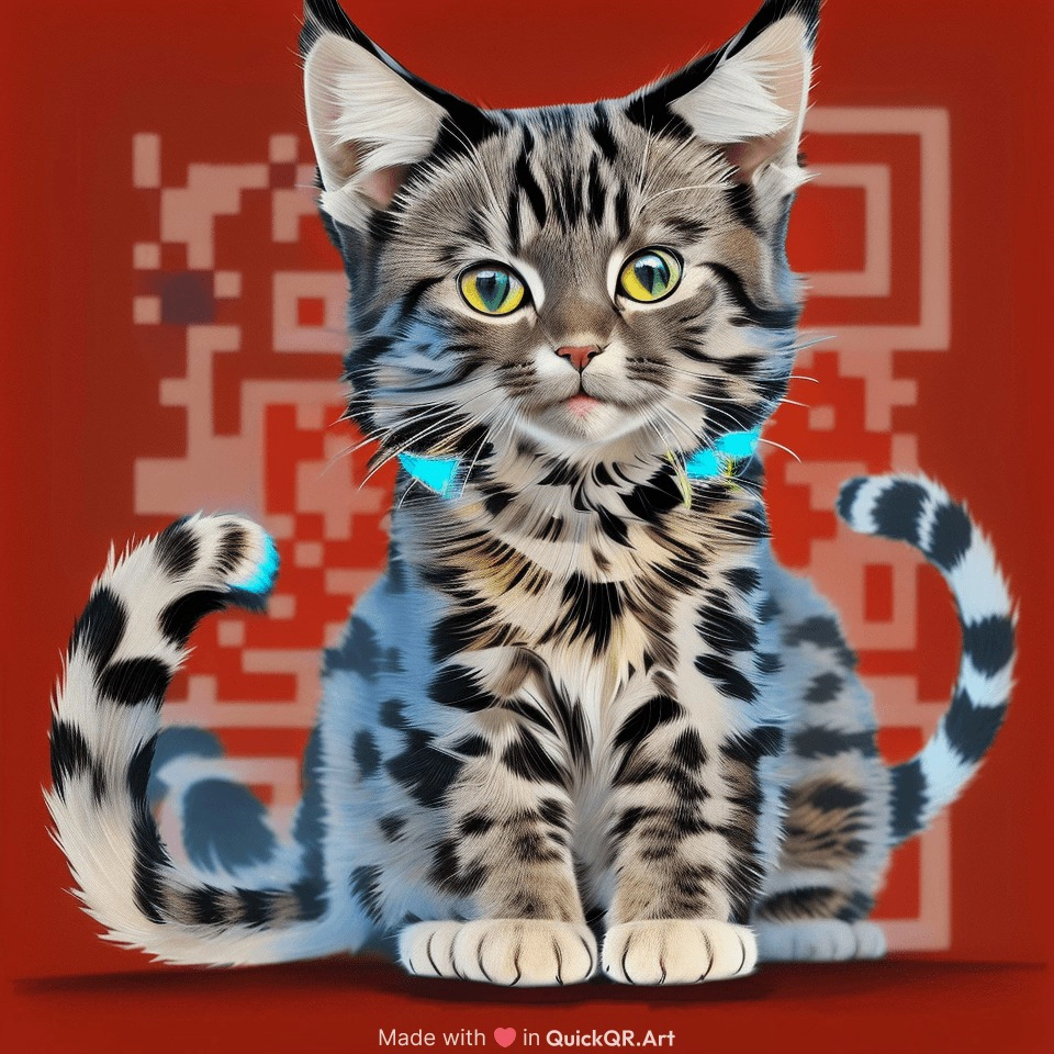 quick qr art representing a cat