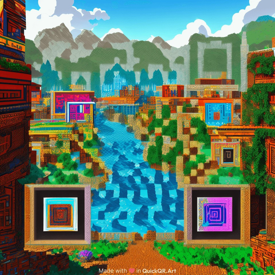 quick qr art representing a landscape scenery