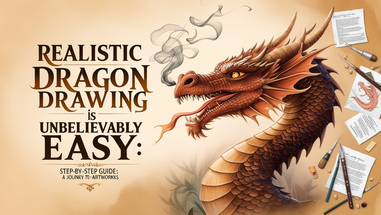 realistic dragon drawing shape