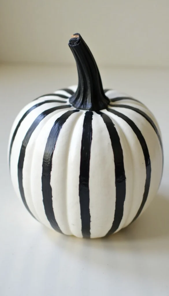 Pumpkin with Black and White Stripes