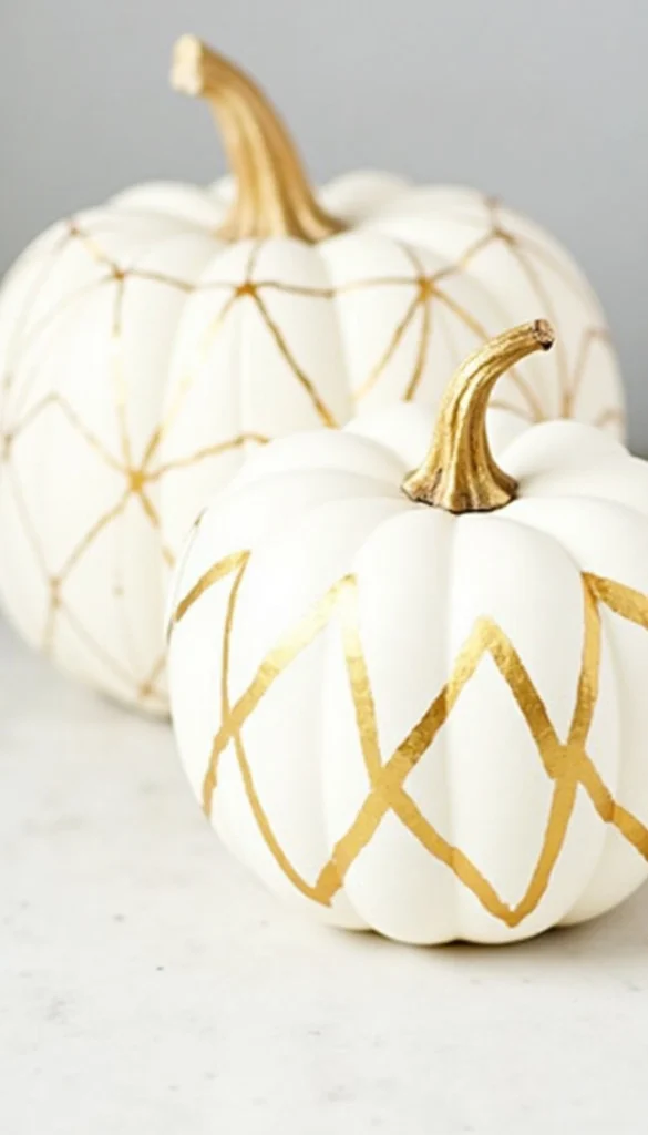 Pumpkin in Gold Geometric Design