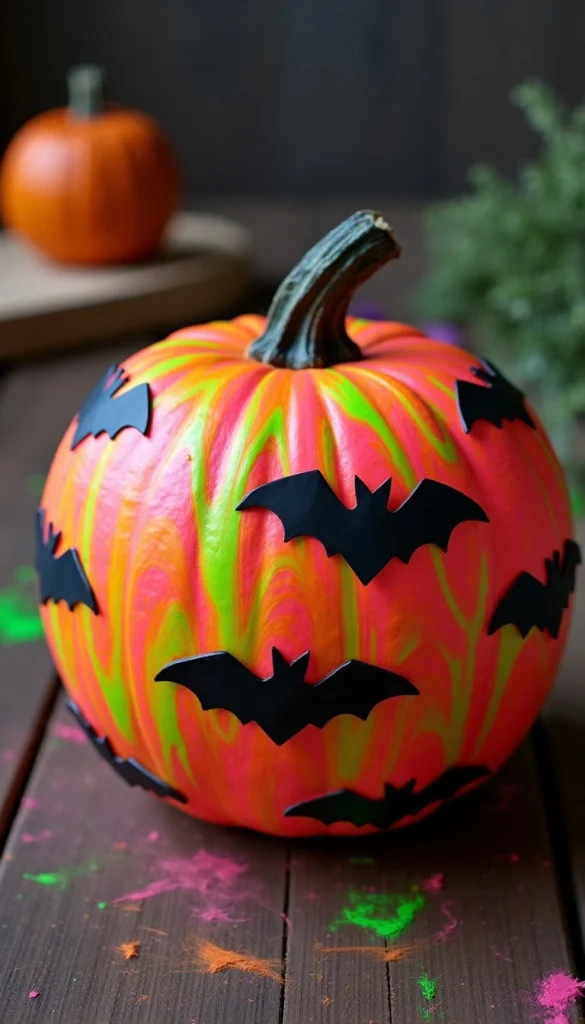 Pumpkin with Black Bat Skin