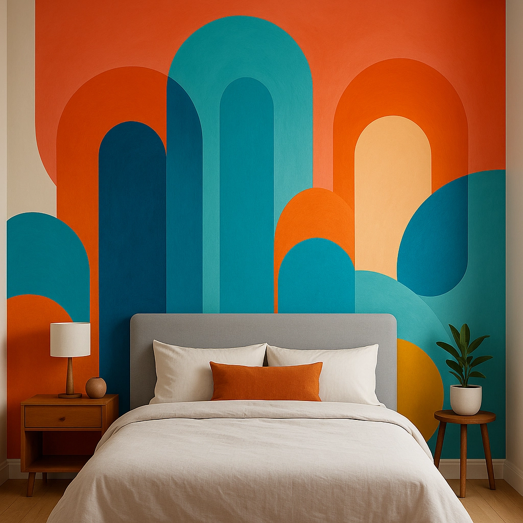 Bold bedroom wall murals