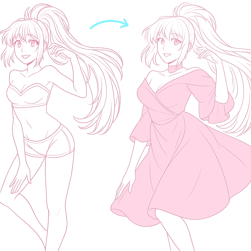 how to draw a dress tutorial
