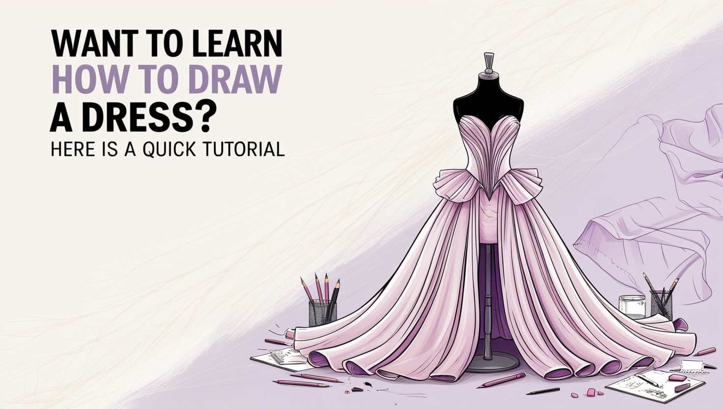 how to draw a dress tutorial