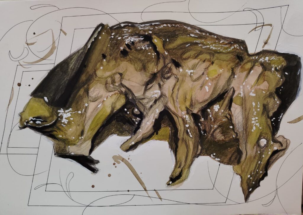 Fried Flesh abstract art Indranil banerjee