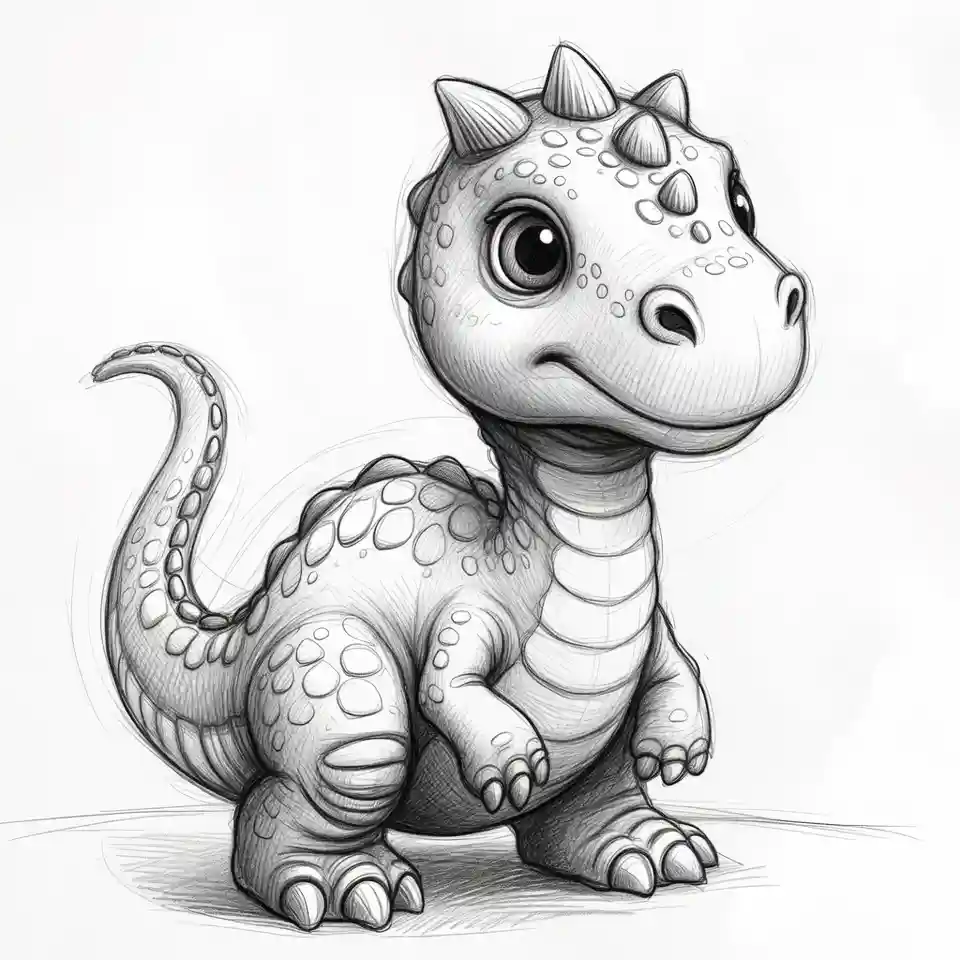 cute easy drawings dinosaur