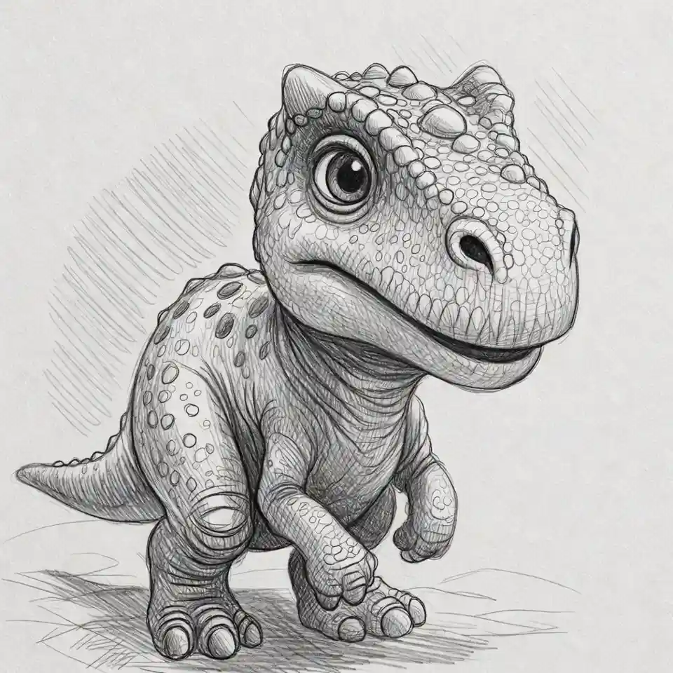 cute easy drawings dinosaur