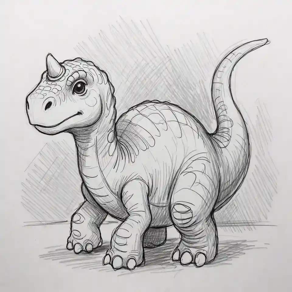 cute easy drawings dinosaur