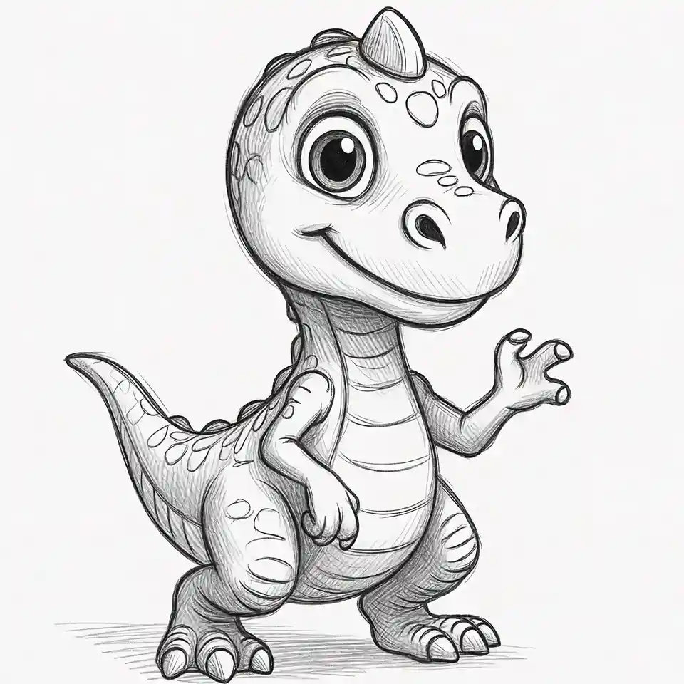 cute easy drawings dinosaur
