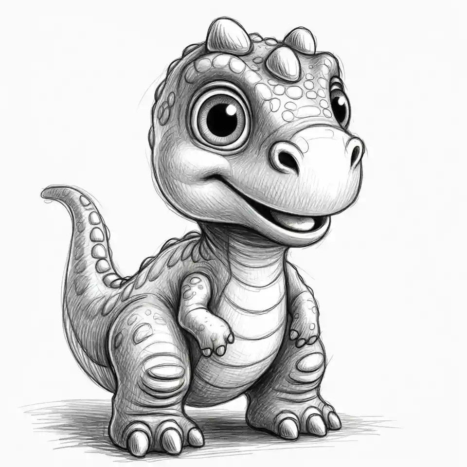cute easy drawings dinosaur