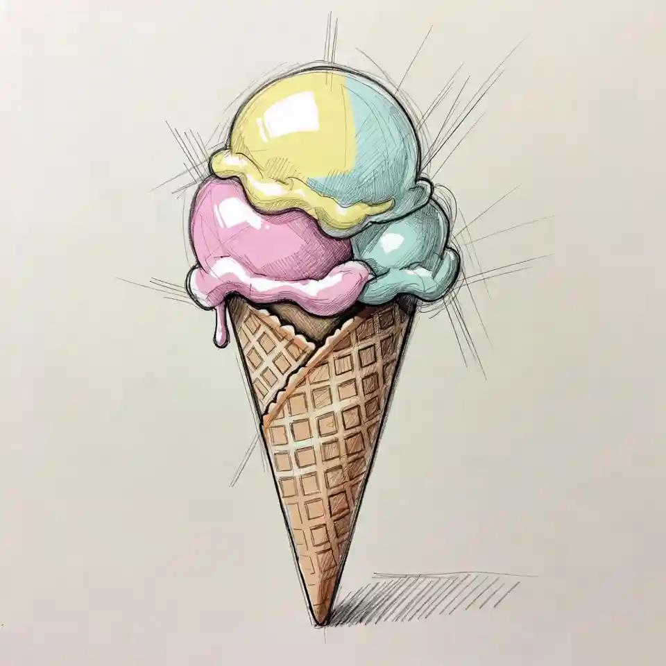 cute easy drawings icecream
