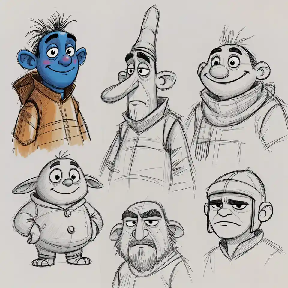 cute easy drawings animated characters