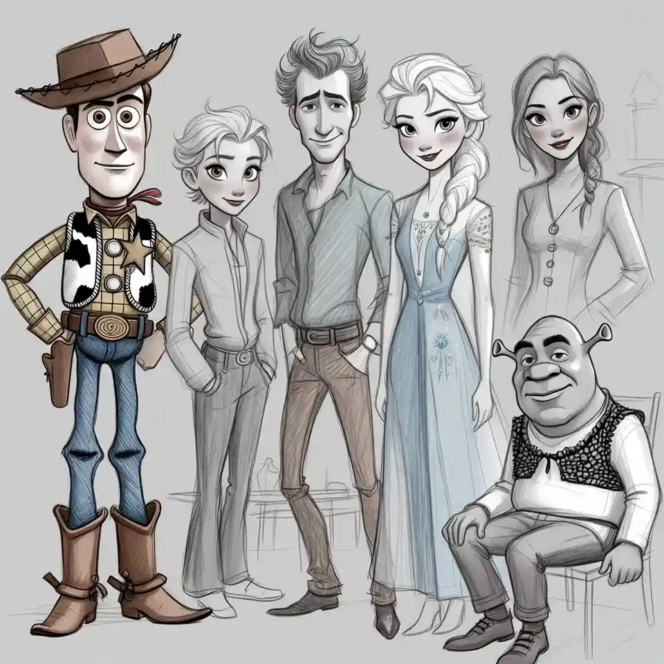 cute easy drawings animated characters