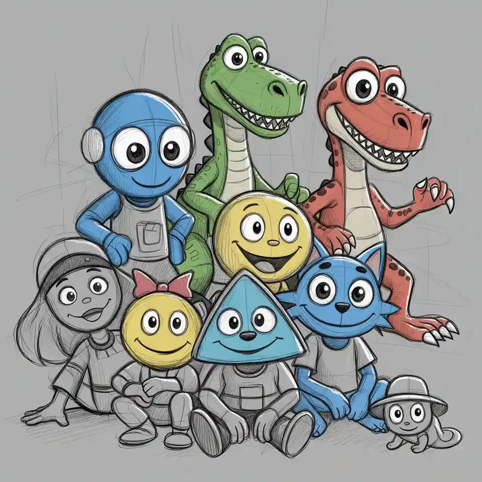 cute easy drawings animated characters