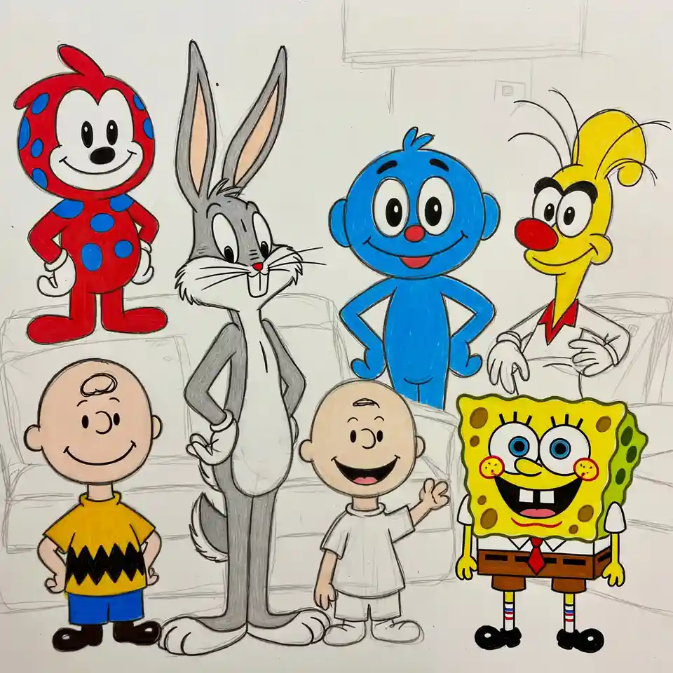 cute easy drawings animated characters