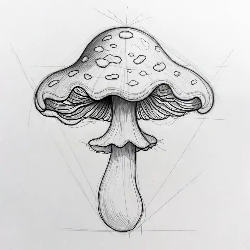 cute easy drawings mushroom