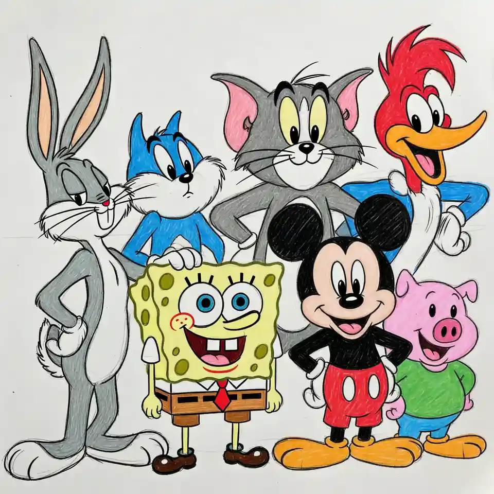 cute easy drawings animated characters