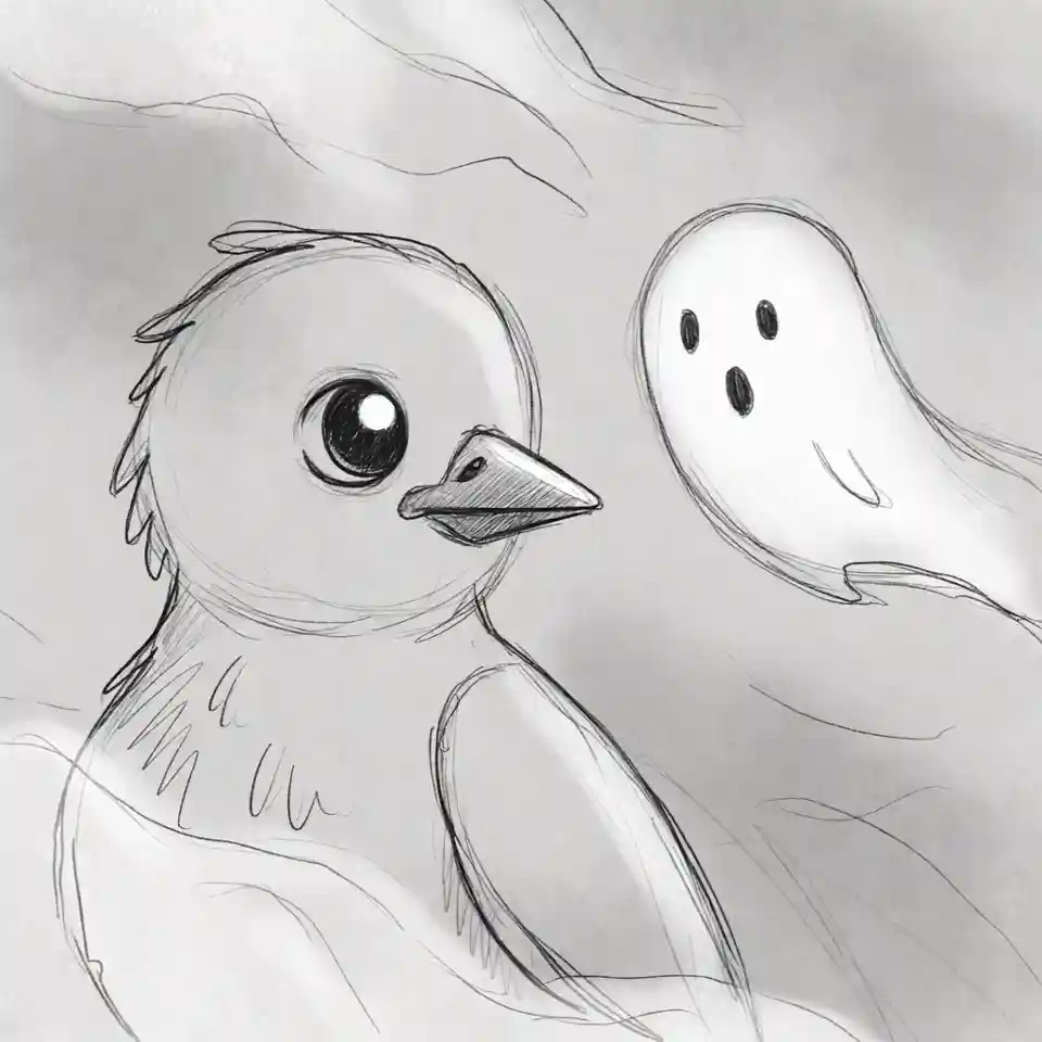 cute easy drawings Lovely Ghost Sketch