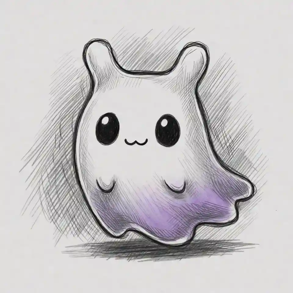 cute easy drawings Lovely Ghost Sketch