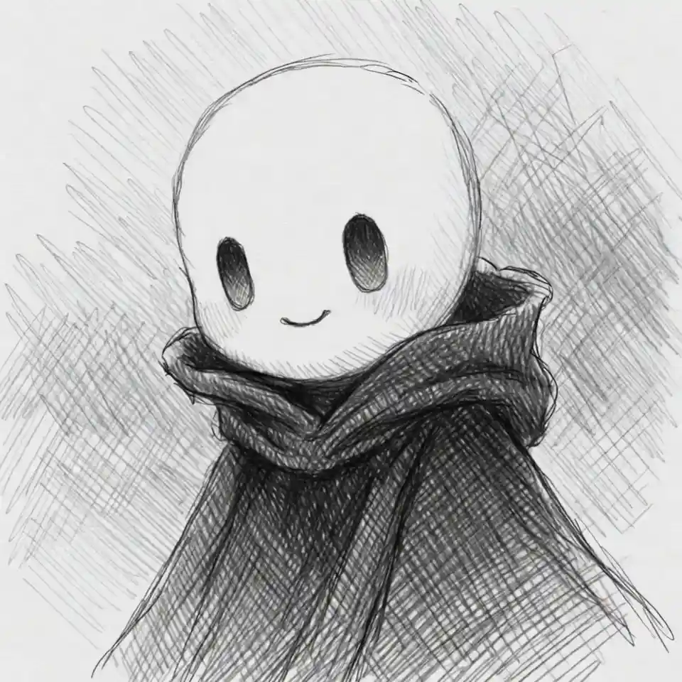cute easy drawings Lovely Ghost Sketch