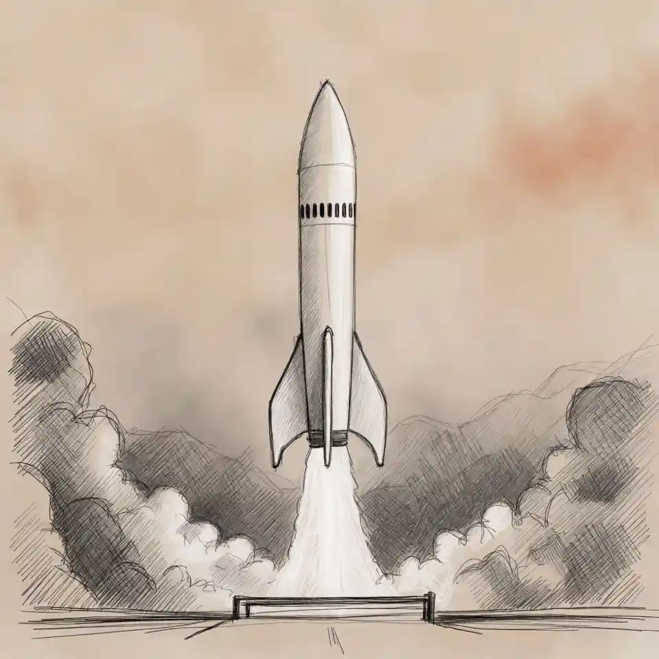 cute easy drawings rocket into space