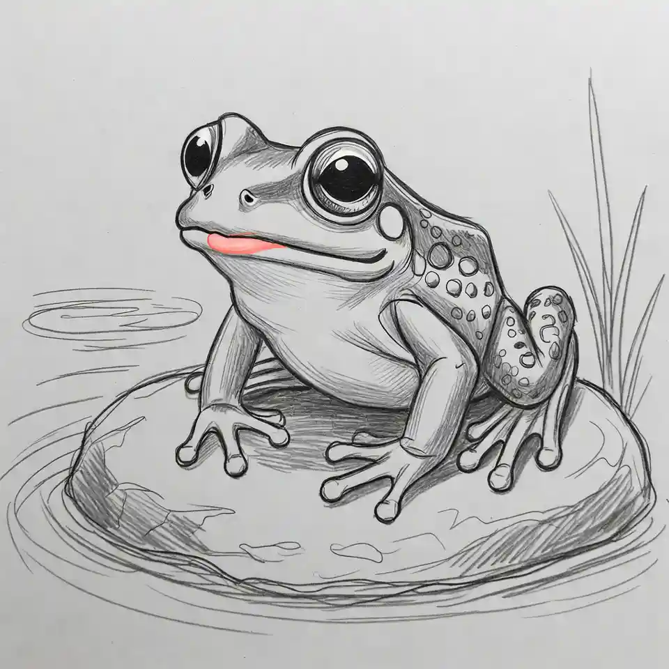 cute easy drawings frog