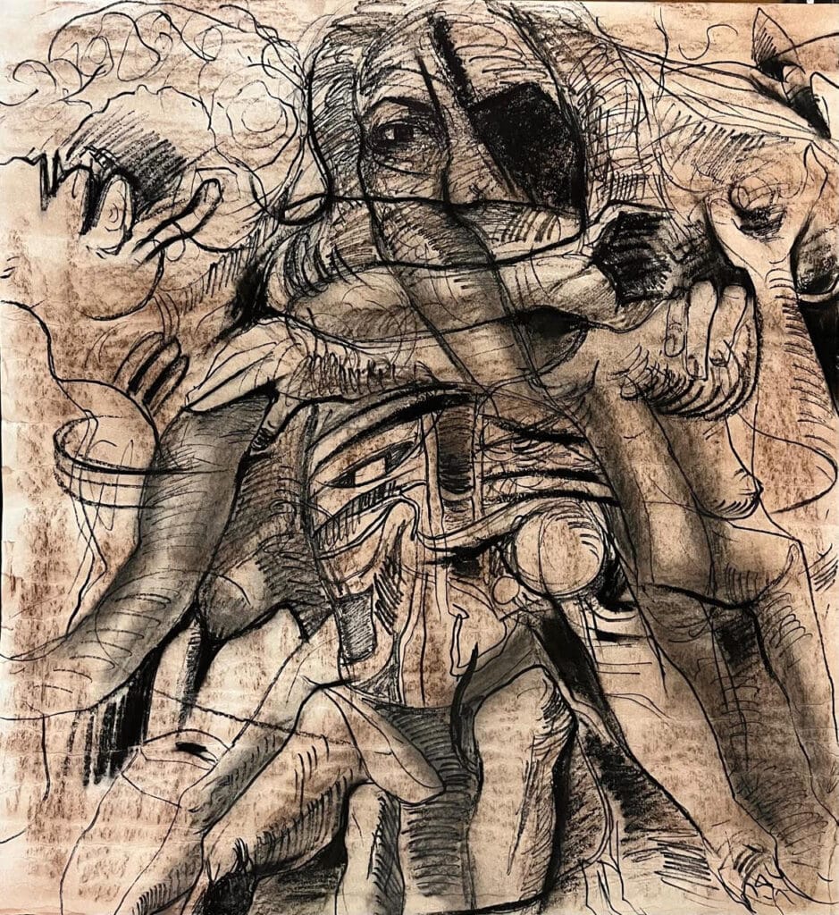 drawing abstract by indranil banerjee artist