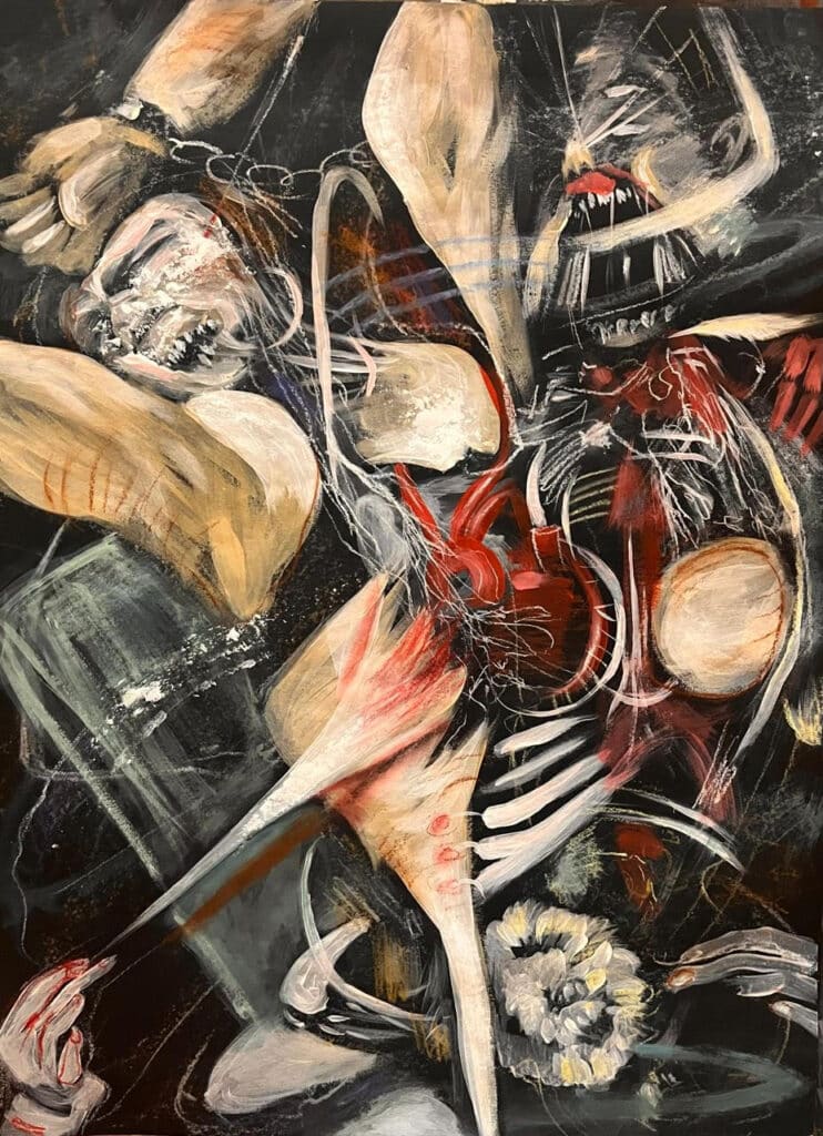 Same Night abstract painting by indranil banerjee artist