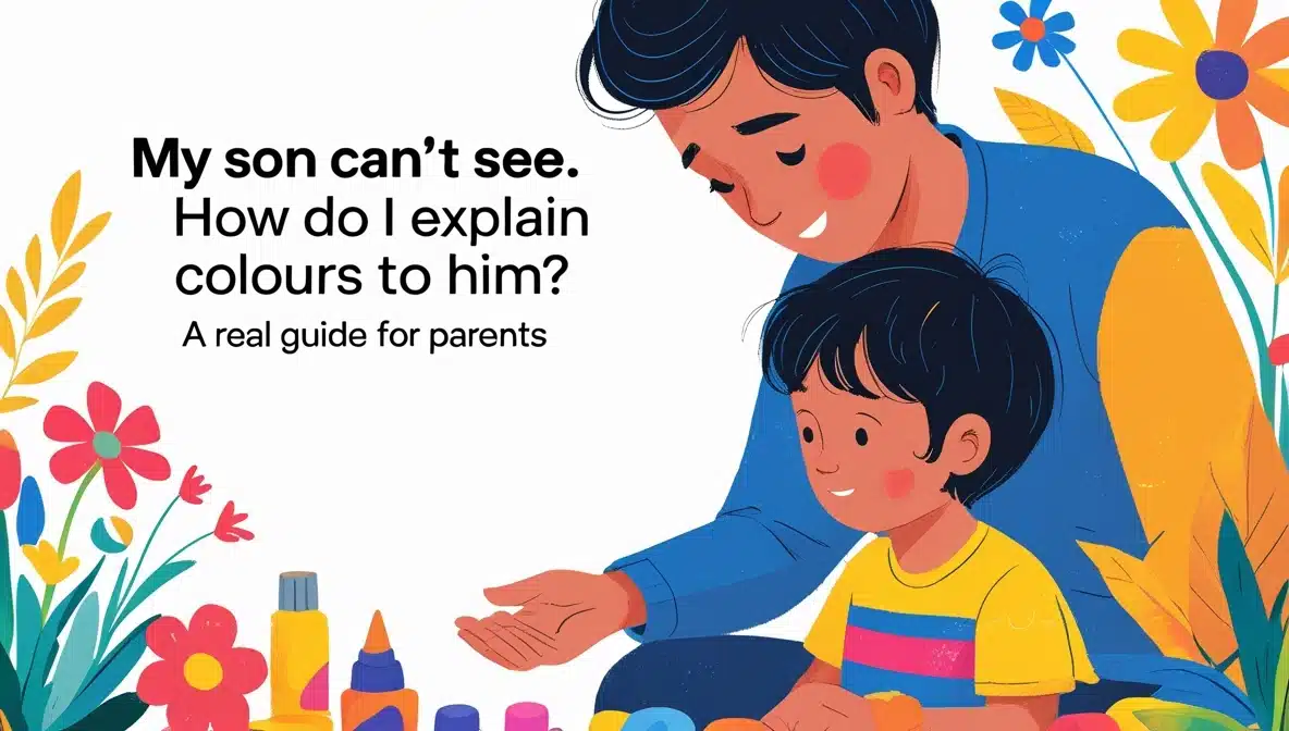 my son can't see. how do i explain colours to him?