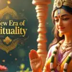 A beautiful AI-generated artwork of Goddess Durga, blending traditional spiritual elements with modern digital art techniques and a glowing aura