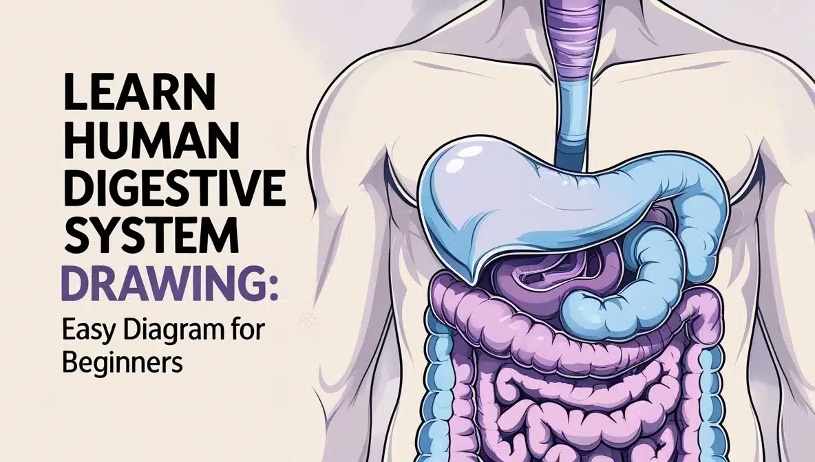 human digestive system drawing: Easy Steps for Beginners