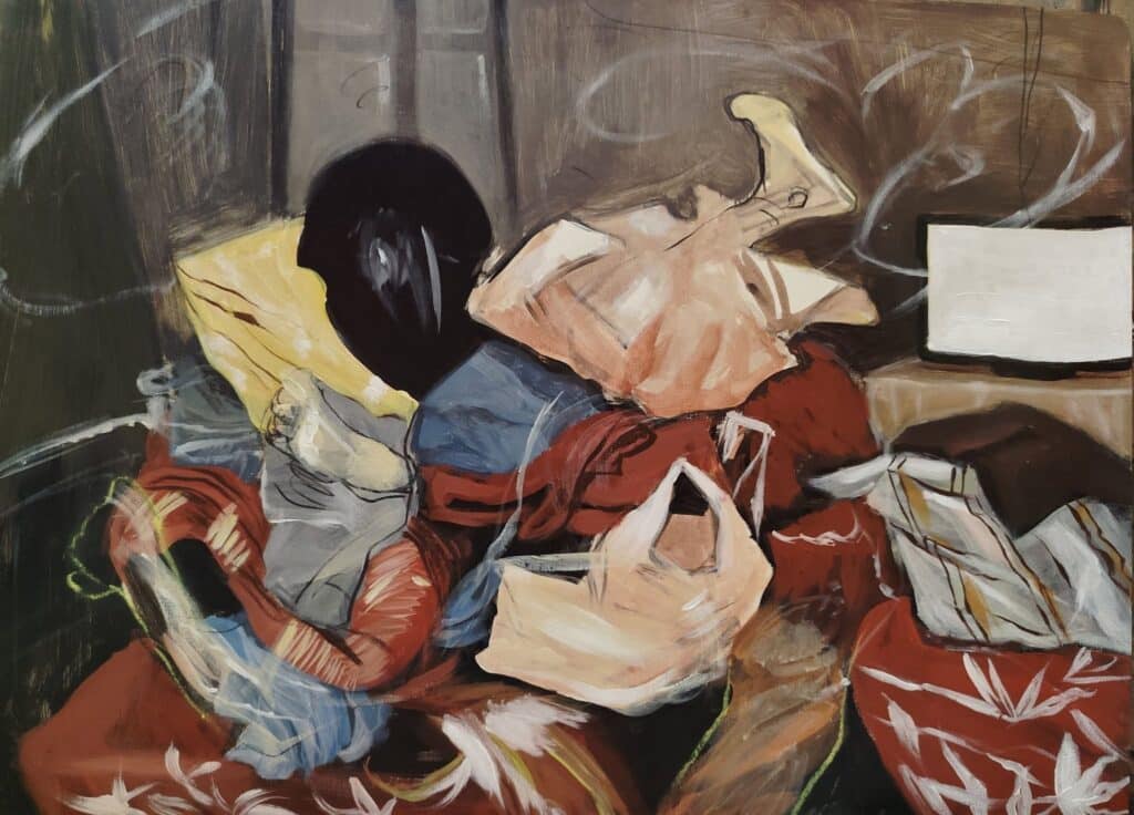 chaos memory and fragmented figure series by Indranil Banerjee artist