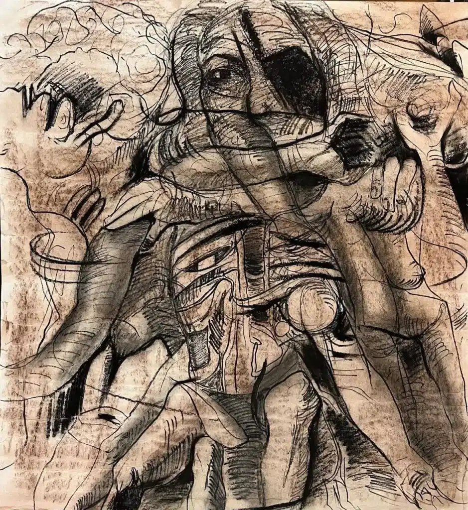 Rebellion and Collective Trauma series by Indranil Banerjee artist
